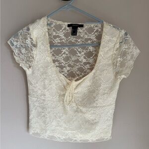 Forever 21 Ivory Lace Blouse